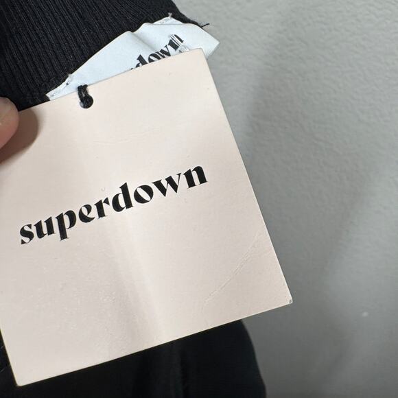 Superdown Womens Medium Ruched Ankle Drawstring Cargo Pants Black Pockets - Picture 7 of 8